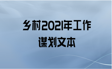 乡村2021年工作谋划文本