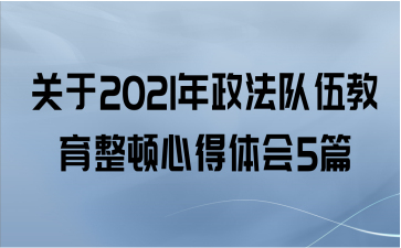 关于2021年政法队伍教育整顿心得体会5篇