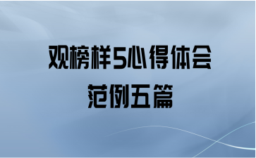 观榜样5心得体会范例五篇