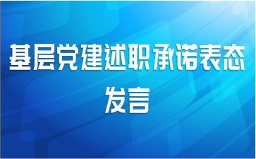 基层党建述职承诺表态发言