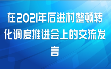 在2021年后进村整顿转化调度推进会上的交流发言