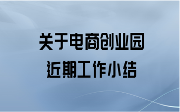 关于电商创业园近期工作小结