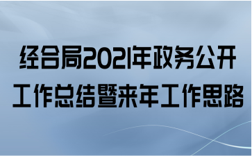 经合局2021年政务公开工作总结暨来年工作思路
