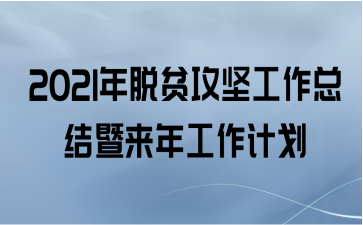 2021年脱贫攻坚工作总结暨来年工作计划