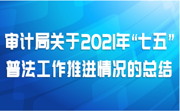 审计局关于2021年“七五”普法工作推进情况的总结