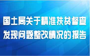 国土局关于精准扶贫督查发现问题整改情况的报告