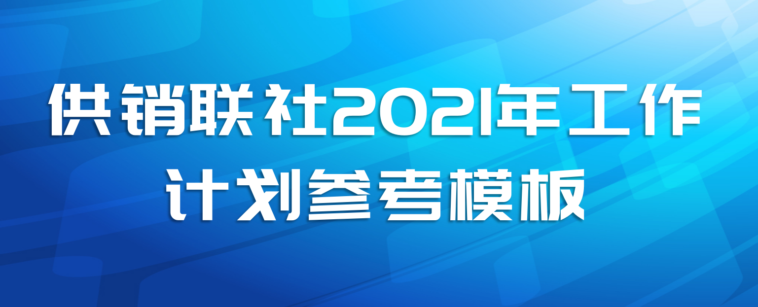 供销联社2021年工作计划参考模板
