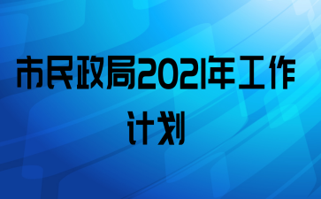 市民政局2021年工作计划