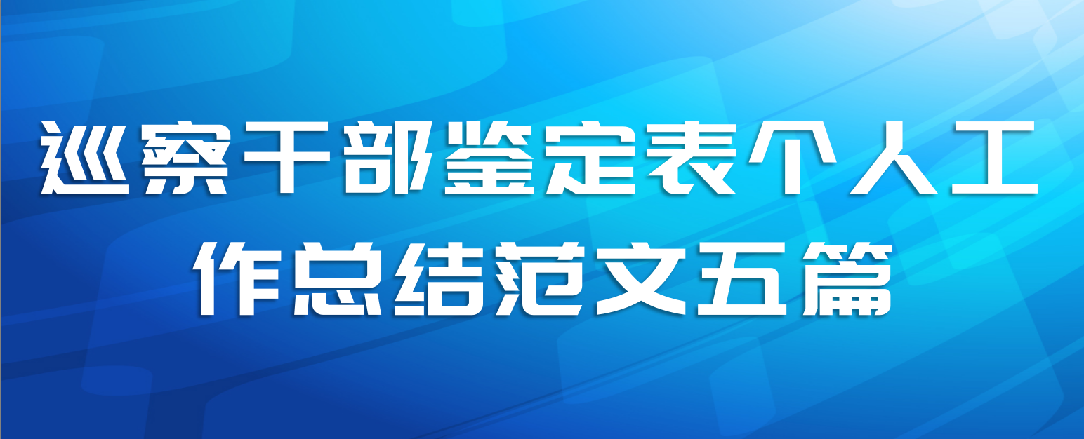 巡察干部鉴定表个人工作总结范文五篇