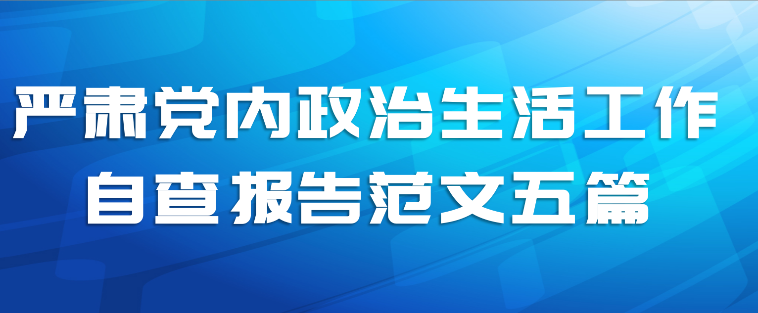 严肃党内政治生活工作自查报告范文五篇