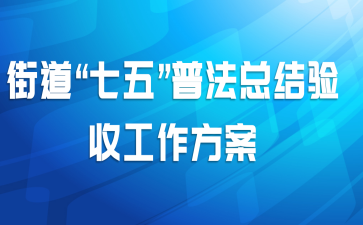 街道“七五”普法总结验收工作方案