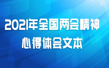2021年全国两会精神心得体会文本