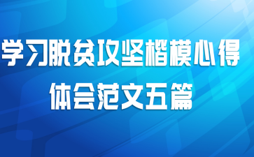 学习脱贫攻坚楷模心得体会范文五篇