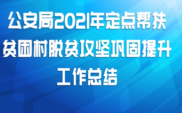 公安局2021年定点帮扶贫困村脱贫攻坚巩固提升工作总结