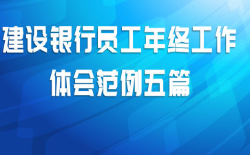 建设银行员工年终工作体会范例五篇