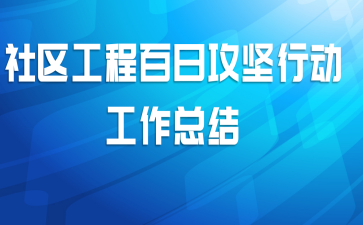 社区工程百日攻坚行动工作总结