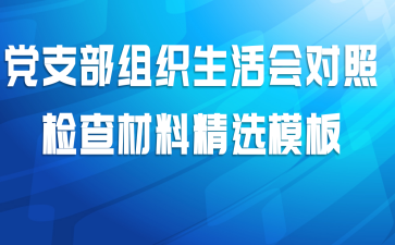 党支部组织生活会对照检查材料精选模板