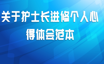 关于护士长进修个人心得体会范本