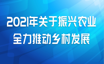 2021年关于振兴农业、全力推动乡村发展会议