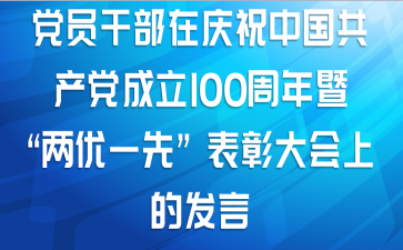 党员干部在全区庆祝中国共产党成立100周年暨 “两优一先” 表彰大会上的发言
