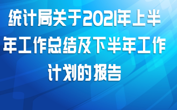 统计局关于2021年上半年工作总结及下半年工作计划的报告