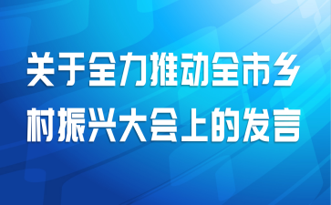 关于全力推动全市乡村振兴大会上的发言