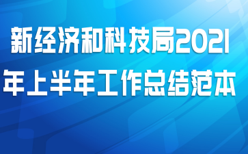 新经济和科技局2021年上半年工作总结范本