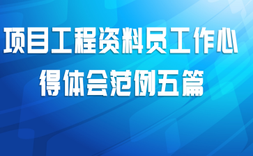 项目工程资料员工作心得体会范例五篇