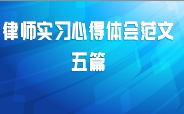 律师实习心得体会范文五篇