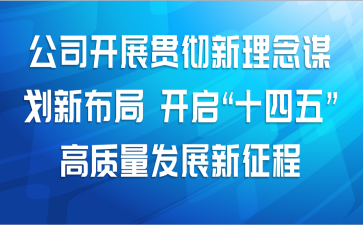 公司开展贯彻新理念谋划新布局 开启“十四五” 高质量发展新征程