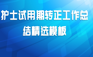 护士试用期转正工作总结精选模板