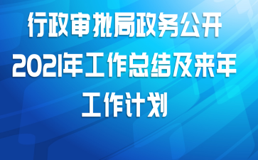行政审批局政务公开2021年工作总结及来年工作计划