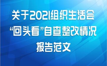关于2021组织生活会“回头看”自查整改情况报告范文