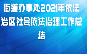 街道办事处2021年依法治区社会依法治理工作总结