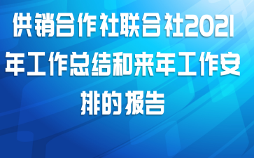 供销合作社联合社2021年工作总结和来年工作安排的报告