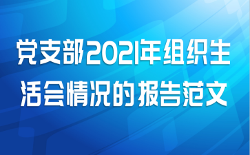党支部2021年组织生活会情况的报告范文