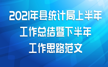 2021年县统计局上半年工作总结暨下半年工作思路范文