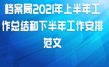 档案局2021年上半年工作总结和下半年工作安排范文