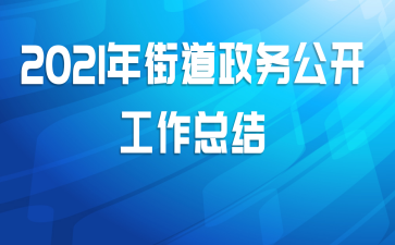 2021年街道政务公开工作总结
