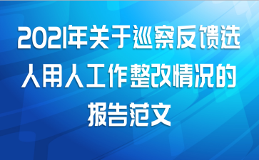 2021年关于巡察反馈选人用人工作整改情况的报告范文