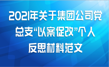 2021年关于集团公司党总支“以案促改”个人反思材料范文