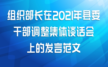 组织部长在2021年县委干部调整集体谈话会上的发言范文