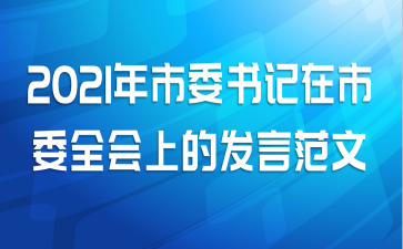 2021年市委书记在市委全会上的发言范文