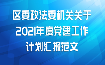 区委政法委机关关于2021年度党建工作计划汇报范文
