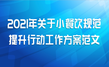 2021年关于小餐饮规范提升行动工作方案范文