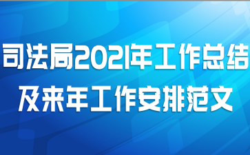 司法局2021年工作总结及来年工作安排范文