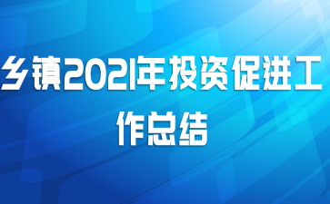 乡镇2021年投资促进工作总结