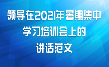 领导在2021年暑期集中学习培训会上的讲话范文