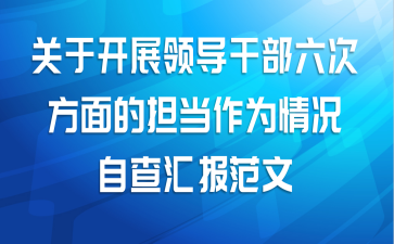 关于开展领导干部六次方面的担当作为情况自查汇报范文