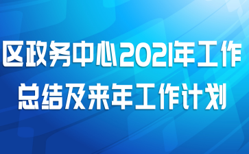区政务中心2021年工作总结及来年工作计划
